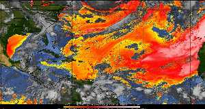 Météo tropicale : Air sec et densité de poussière dans l'air.