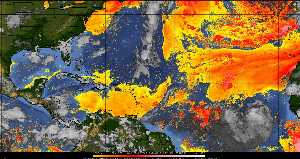Météo tropicale : Air sec et densité de poussière dans l'air.