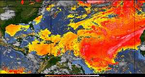 Météo tropicale : Air sec et densité de poussière dans l'air.