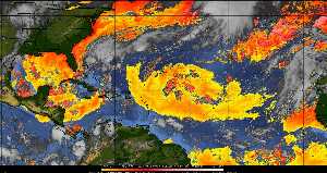 Météo tropicale : Air sec et densité de poussière dans l'air.