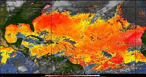 Météo tropicale : Air sec et densité de poussière dans l'air.