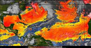 Météo tropicale : Air sec et densité de poussière dans l'air.