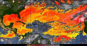 Météo tropicale : Air sec et densité de poussière dans l'air.