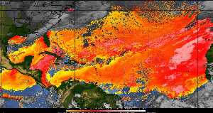 Météo tropicale : Air sec et densité de poussière dans l'air.