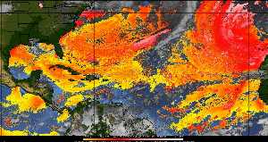 Météo tropicale : Air sec et densité de poussière dans l'air.