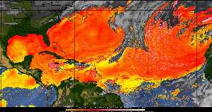 Météo tropicale : Air sec et densité de poussière dans l'air.