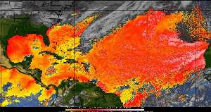 Météo tropicale : Air sec et densité de poussière dans l'air.