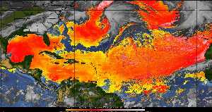 Météo tropicale : Air sec et densité de poussière dans l'air.