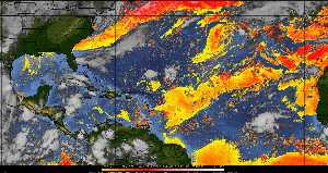 Météo tropicale : Air sec et densité de poussière dans l'air.