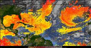 Météo tropicale : Air sec et densité de poussière dans l'air.