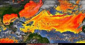 Météo tropicale : Air sec et densité de poussière dans l'air.