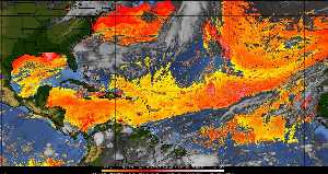Météo tropicale : Air sec et densité de poussière dans l'air.