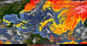 Météo tropicale : Air sec et densité de poussière dans l'air.