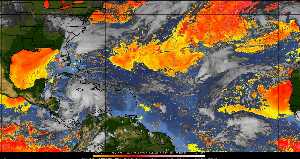 Météo tropicale : Air sec et densité de poussière dans l'air.