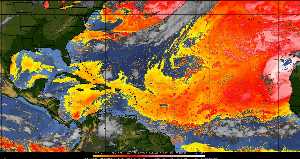 Météo tropicale : Air sec et densité de poussière dans l'air.