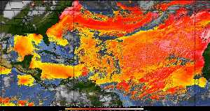 Météo tropicale : Air sec et densité de poussière dans l'air.