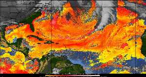 Météo tropicale : Air sec et densité de poussière dans l'air.