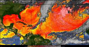 Météo tropicale : Air sec et densité de poussière dans l'air.