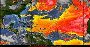 Météo tropicale : Air sec et densité de poussière dans l'air.