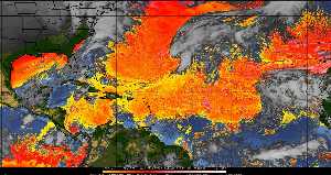 Météo tropicale : Air sec et densité de poussière dans l'air.
