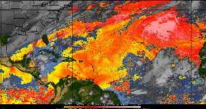 Météo tropicale : Air sec et densité de poussière dans l'air.