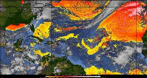 Météo tropicale : Air sec et densité de poussière dans l'air.