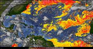 Météo tropicale : Air sec et densité de poussière dans l'air.