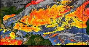 Météo tropicale : Air sec et densité de poussière dans l'air.