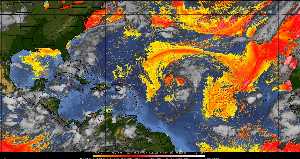 Météo tropicale : Air sec et densité de poussière dans l'air.