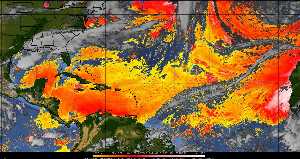 Météo tropicale : Air sec et densité de poussière dans l'air.