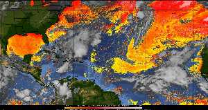 Météo tropicale : Air sec et densité de poussière dans l'air.