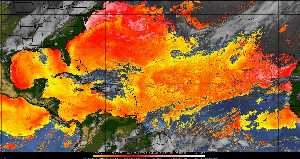 Météo tropicale : Air sec et densité de poussière dans l'air.