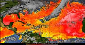 Météo tropicale : Air sec et densité de poussière dans l'air.