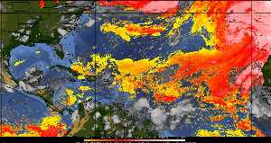 Météo tropicale : Air sec et densité de poussière dans l'air.