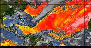 Météo tropicale : Air sec et densité de poussière dans l'air.