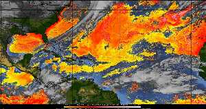 Météo tropicale : Air sec et densité de poussière dans l'air.