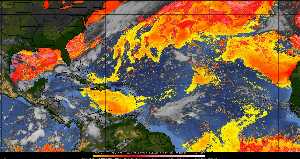 Météo tropicale : Air sec et densité de poussière dans l'air.