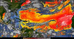 Météo tropicale : Air sec et densité de poussière dans l'air.