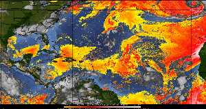 Météo tropicale : Air sec et densité de poussière dans l'air.