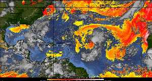 Météo tropicale : Air sec et densité de poussière dans l'air.