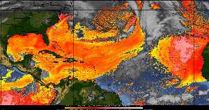 Météo tropicale : Air sec et densité de poussière dans l'air.