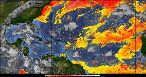 Météo tropicale : Air sec et densité de poussière dans l'air.