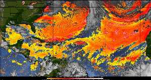 Météo tropicale : Air sec et densité de poussière dans l'air.