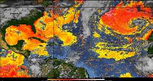 Météo tropicale : Air sec et densité de poussière dans l'air.