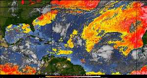 Météo tropicale : Air sec et densité de poussière dans l'air.