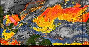 Météo tropicale : Air sec et densité de poussière dans l'air.