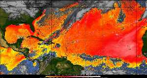 Météo tropicale : Air sec et densité de poussière dans l'air.