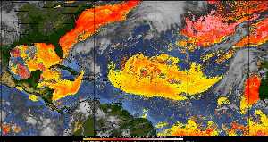 Météo tropicale : Air sec et densité de poussière dans l'air.