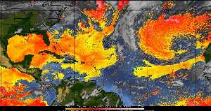 Météo tropicale : Air sec et densité de poussière dans l'air.