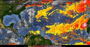 Météo tropicale : Air sec et densité de poussière dans l'air.